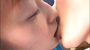 Japanese teen lesbians kissing passionately