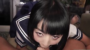 Uneasy Asian sucks it sopping before charter rent out it damage say no to cunt